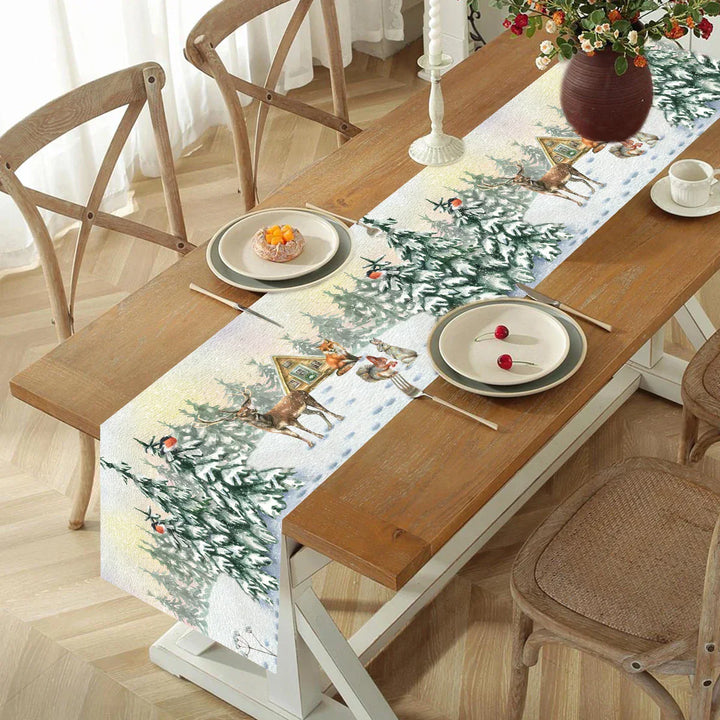 Nappe de Noël | 180×35 cm | Polyester | Décoration de table festive 2025