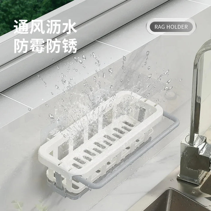 Support de Éponge de Cuisine Küchenglanz | Panier de Drainage pour Évier | Support à Savon & Porte-Tissu | Organisateur de Cuisine sans Perçage