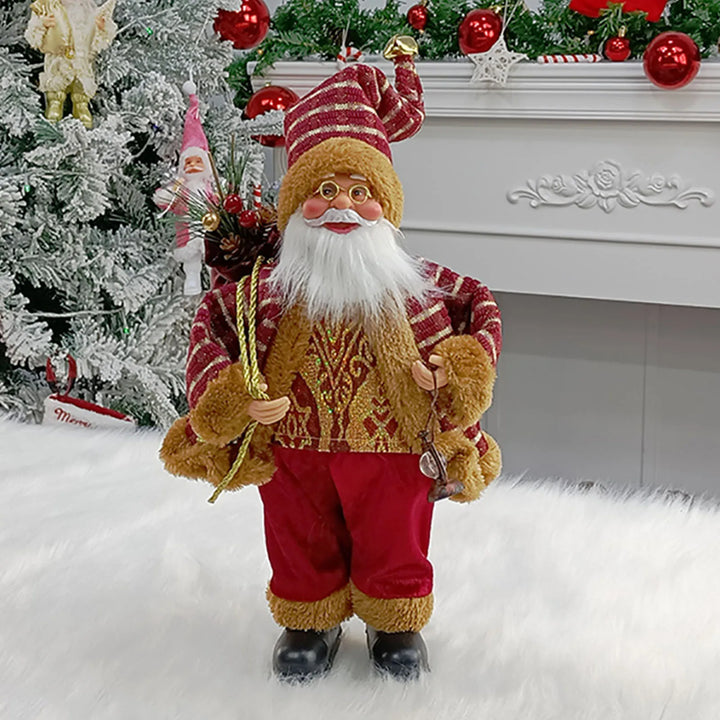 Festivaro | Figurine de Noël Père Noël | Debout & Assis | 30 × 10 × 17 cm | Décoration de Noël soigneusement conçue pour la table, la cheminée & le bureau