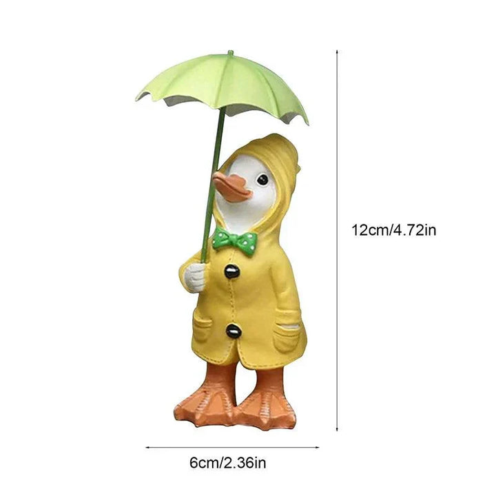 Figurines de jardin Canards 2 pièces | Peints à la main | Résine résistante aux intempéries | 12x6 cm
