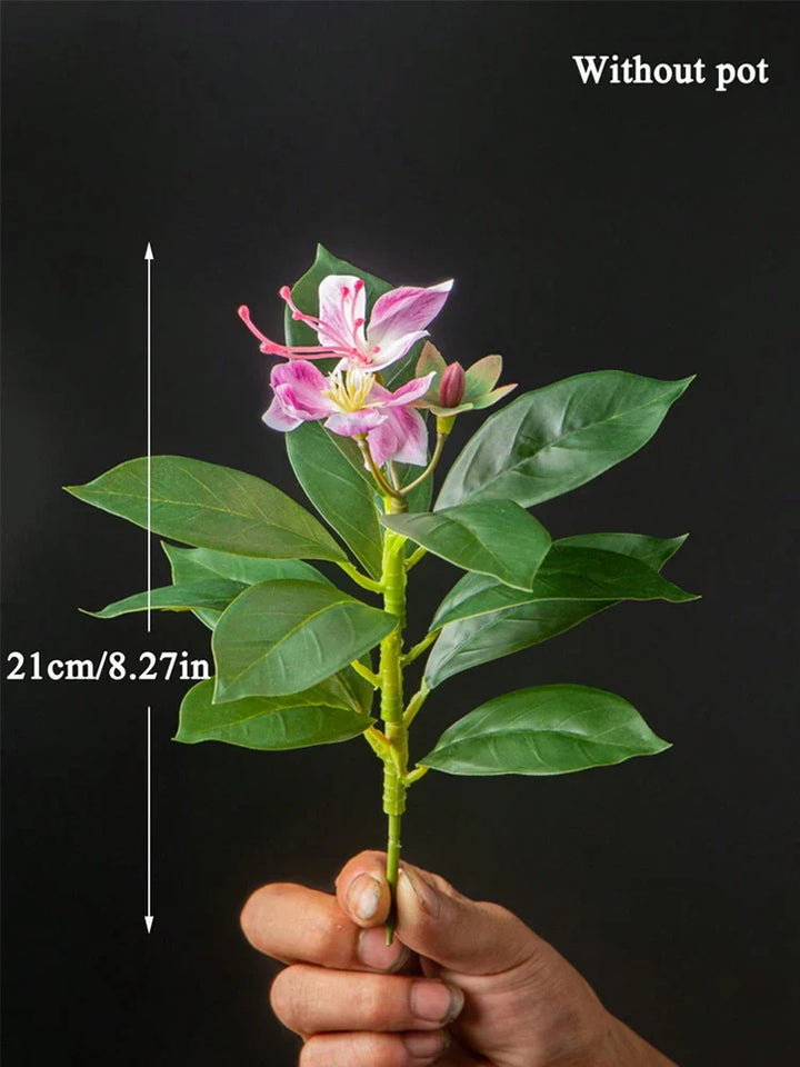 TropiLeaf Azalée Branche d'Azalée & Figuier artificiel | 21–40 cm | Feuilles & Fleurs Tropicales | Décoration pour Maison, Bureau & Jardin