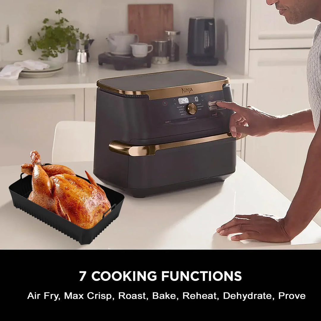 CrispyMate Insert en silicone | Pour friteuse à air chaud Ninja AF500UK | Réutilisable & Antiadhésif | 5,2 L & 10,4 L