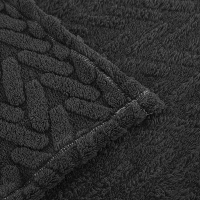 Couverture en Fleece Jacquard CozyWeave | Simple & Double Face | Doux Fleece Tafu & Shu en Coton | Pour l'Automne & l'Hiver