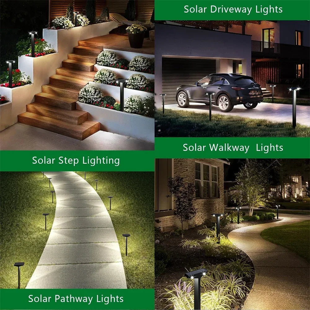 Lumora SolPath Lampes de Jardin | Alimentées par Solaire | Étanchéité IP65 | Hauteur Réglable | Blanc Chaud & Froid | Pour Allées, Terrasses & Jardins