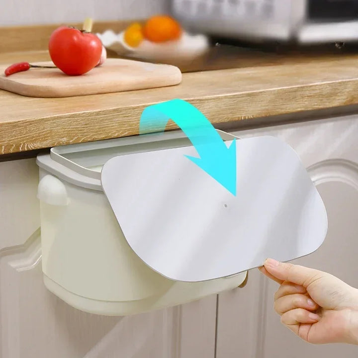 Poubelle murale Cleanvero | Avec couvercle | Suspendue et gain de place | Pour cuisine et salle de bain | Grand volume