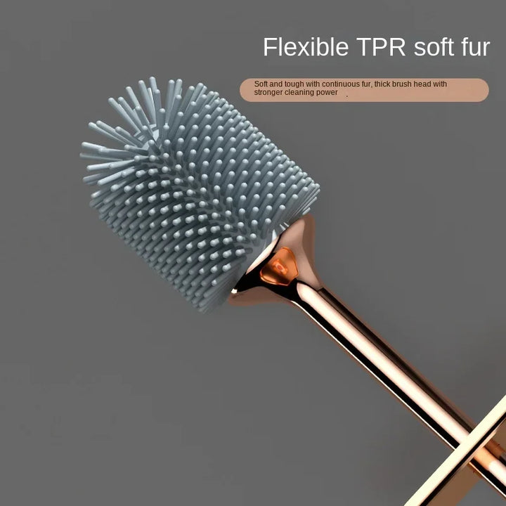 Set de brosses WC CleanFlex | Montage mural sans perçage | Nettoyage en profondeur avec des poils TPR souples