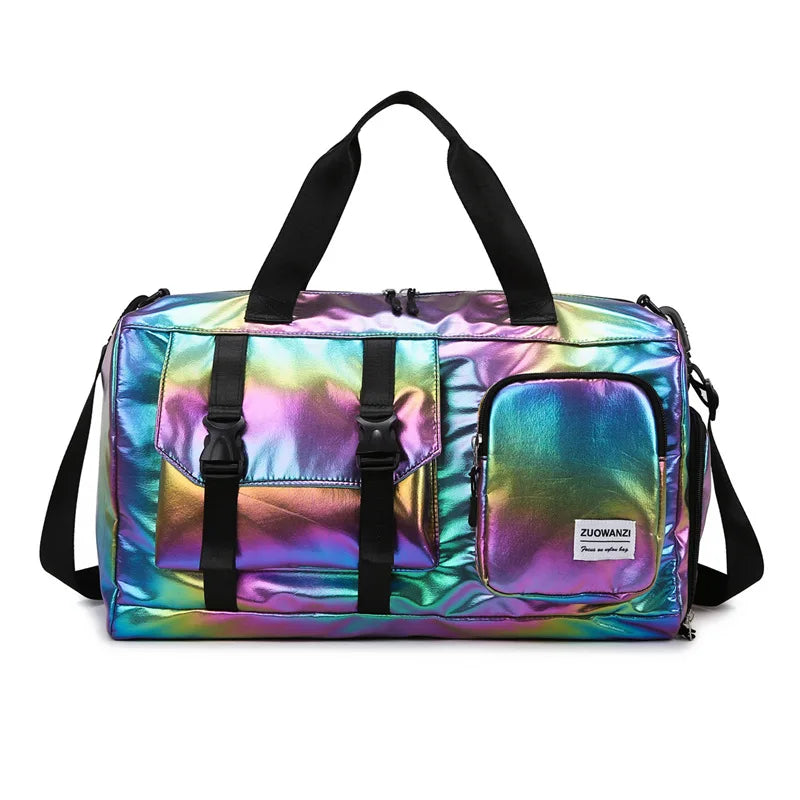 Lumivista Sac de Voyage Holographique | Sac à épaule Weekender Stylé avec Compartiment à Chaussures | Parfait pour les Escapades de Week-end & les Courts Séjours