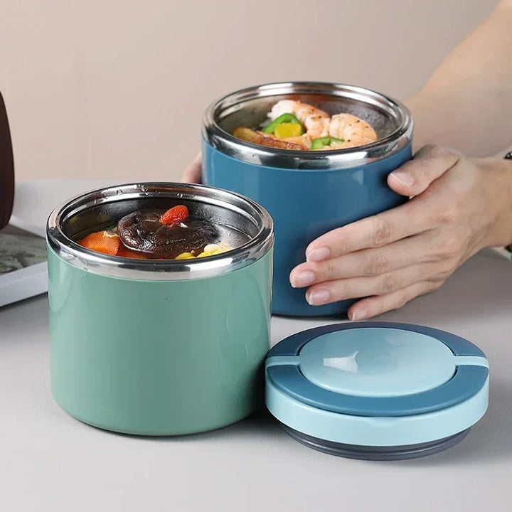 Boîte à Lunch Thermo | Conteneur Isotherme en Acier Inoxydable | 630 ml / 1000 ml | Avec Poignée & Étanche