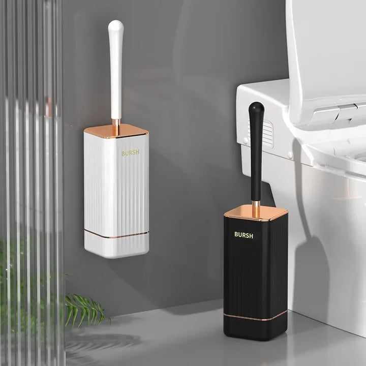 Set de brosses WC CleanFlex | Montage mural sans perçage | Nettoyage en profondeur avec des poils TPR souples