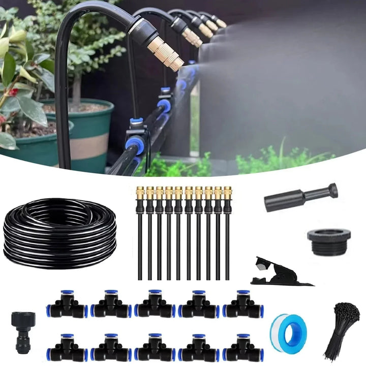 AquaFlex Pro360 Système d'irrigation automatique 20 m | Buses de pulvérisation réglables à 360° | Kit d'irrigation par brumisation DIY | Pour jardin, potager & terrasse