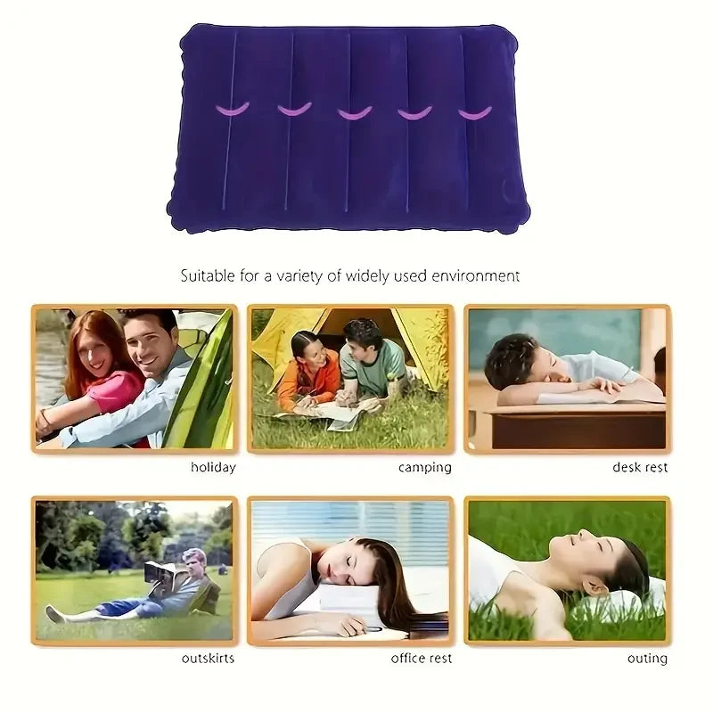 Coussin de voyage gonflable 47x30 cm | Pliable & Léger | Coussin d'air AirNest pour camping & voyages en avion