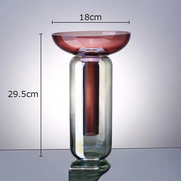 Aurelia | Vase en verre avec dégradé de couleurs | Amovible & Moderne | Pour fleurs coupées & fleurs artificielles