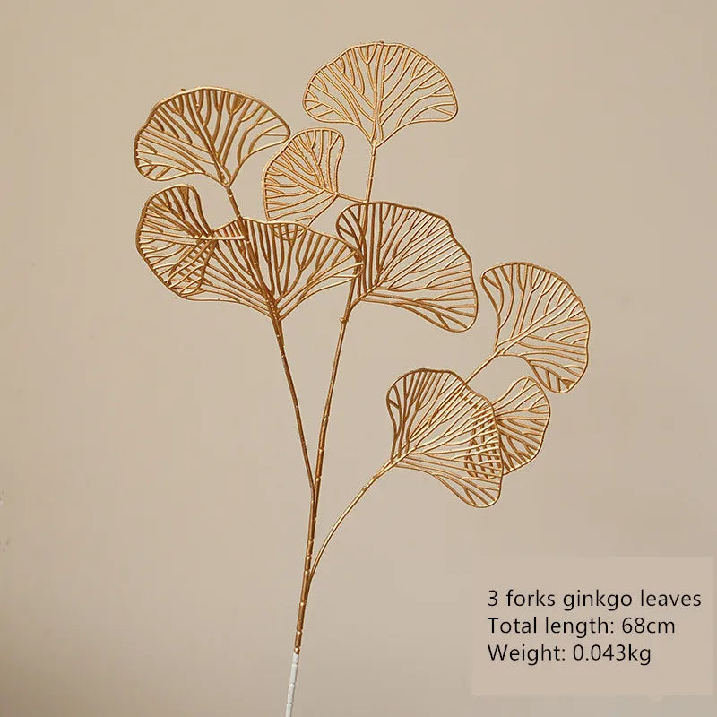 Série Dekoblume Or | Feuilles de palmier, Ginkgo & Eucalyptus | Fleur artificielle 67–84 cm | Mariage & Noël