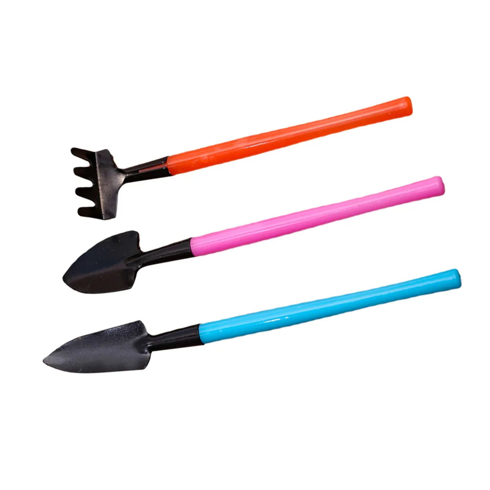Florinita Ensemble d'outils de jardinage miniatures 3 pièces | Petite pelle, râteau & pelle | Pour plantes d'intérieur & bonsaïs | Longueur 22 cm