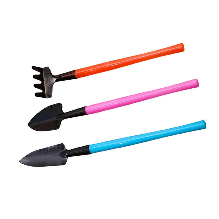 Florinita Ensemble d'outils de jardinage miniatures 3 pièces | Petite pelle, râteau & pelle | Pour plantes d'intérieur & bonsaïs | Longueur 22 cm