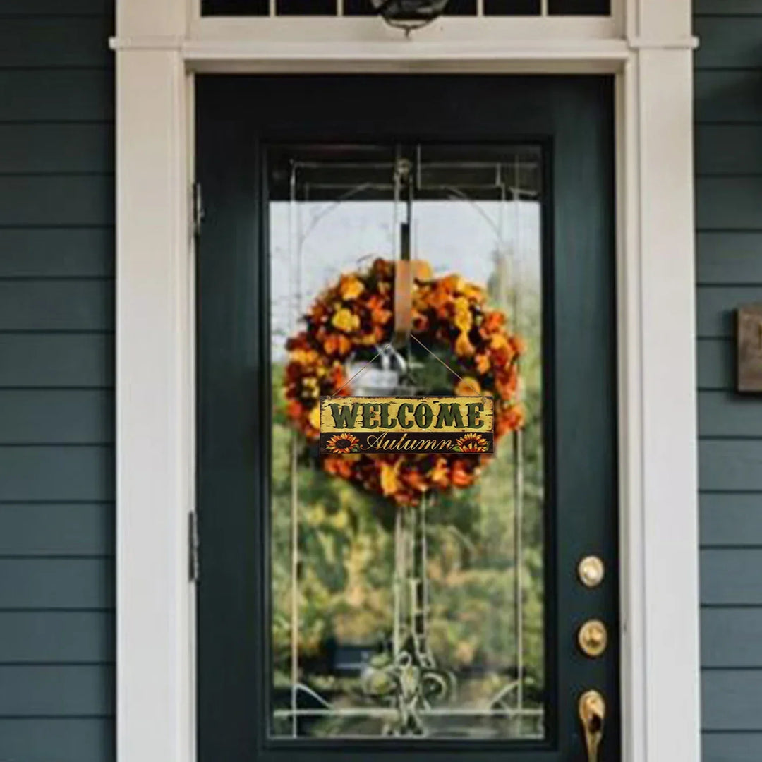 Panneau de bienvenue en bois HarvestWelcome | Décoration d'automne et de Thanksgiving pour porte et jardin