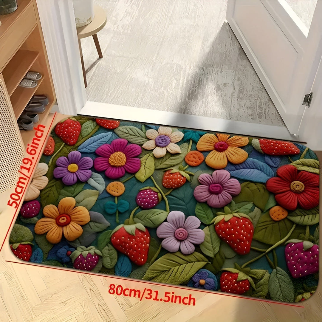 Tapis de sol 3D Florina | Surface douce comme le cachemire | Antidérapant & facile d'entretien | Pour salle de bain & entrée