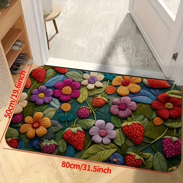 Tapis de sol 3D Florina | Surface douce comme le cachemire | Antidérapant & facile d'entretien | Pour salle de bain & entrée