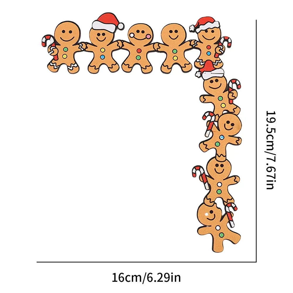 SweetJoy Bonhomme en pain d'épice Décoration de porte | Avec bonnet de Noël & canne en sucre | Décoration de Noël pour cadres de porte & murs