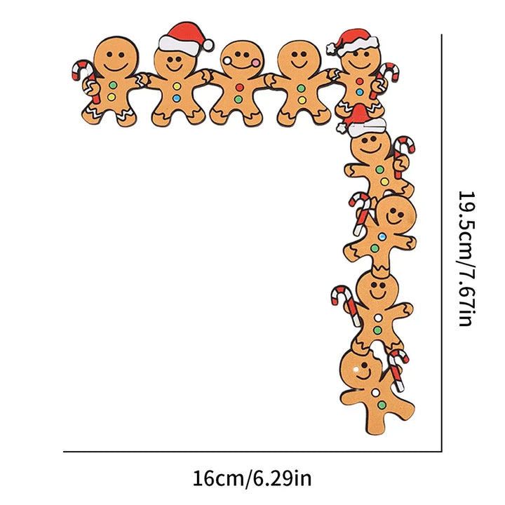 SweetJoy Bonhomme en pain d'épice Décoration de porte | Avec bonnet de Noël & canne en sucre | Décoration de Noël pour cadres de porte & murs