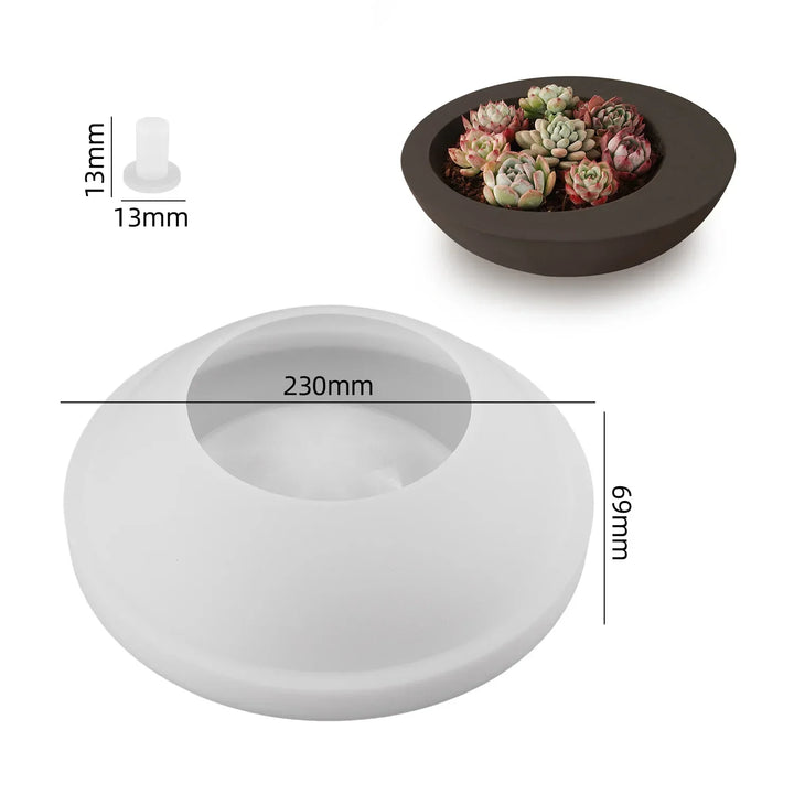 Formora | Moule en silicone plat irrégulier | Moule décoratif et de coulée rond | Pour résine, plâtre et porte-bijoux