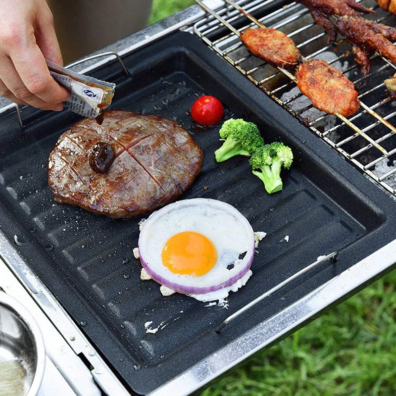 Plaque de Grill en Fonte Feurossa | Pour Grill à Gaz & Cuisinière | 25 × 30 cm | Pour Pizza, Viande, Légumes & Poisson