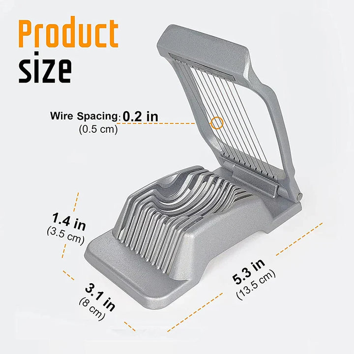 Coupe-Œufs SchnittMeister | Fils de coupe en acier inoxydable | Pour œufs, fromage & champignons | Boîtier en aluminium robuste