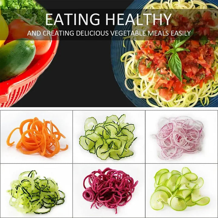 Coupe-légumes SpiralPro 4-en-1 | Coupe-légumes vertical avec ventouse | Pour Zoodles, salades et spaghetti de légumes