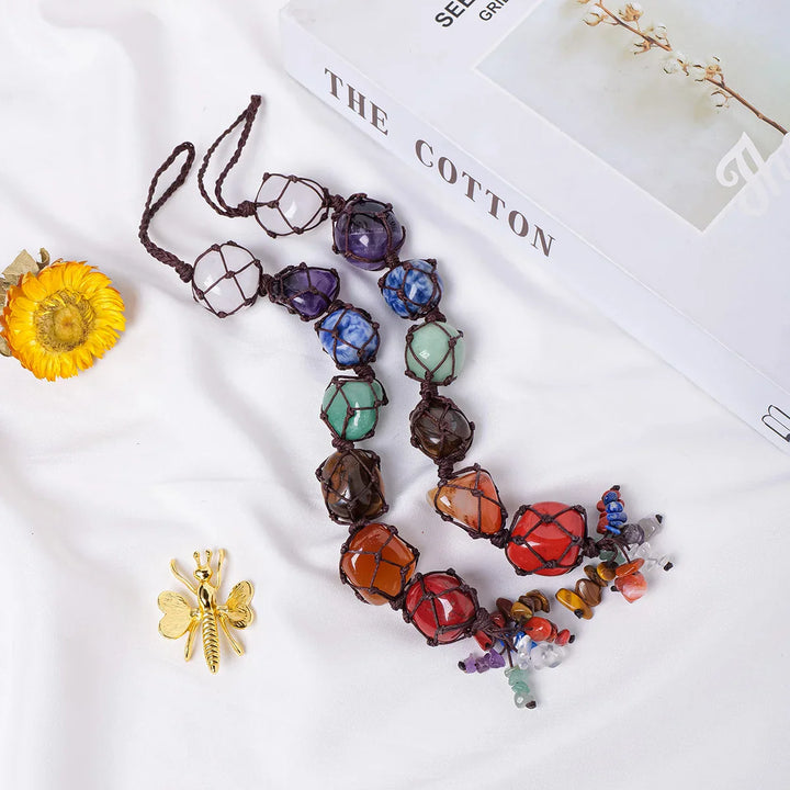 ChakraNova | Pendentif en cristal naturel Chakra – Pierre de guérison & bijou énergétique pour voiture, yoga et méditation