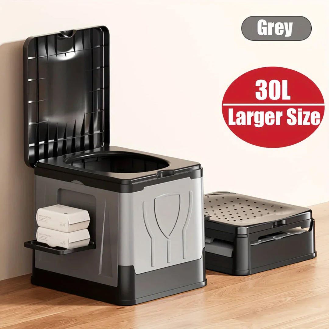 Toilette de camping pliable Camploo XL | Portable avec couvercle | Extra grande et stable | Pour extérieur, voyage et bateau