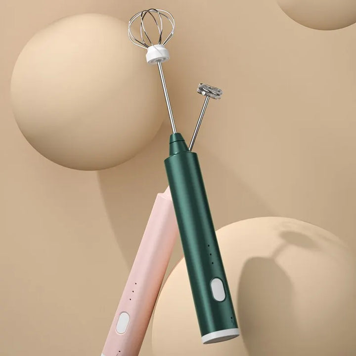 FROTHORIA Mousseur à lait électrique & Mixeur | Rechargeable | 3 Vitesses | 2 Accessoires