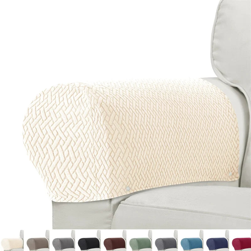 Ensemble de 2 housses de bras de fauteuil et de canapé Armluxe | Tissu jacquard | Protection contre la poussière et la saleté | Antidérapant et lavable