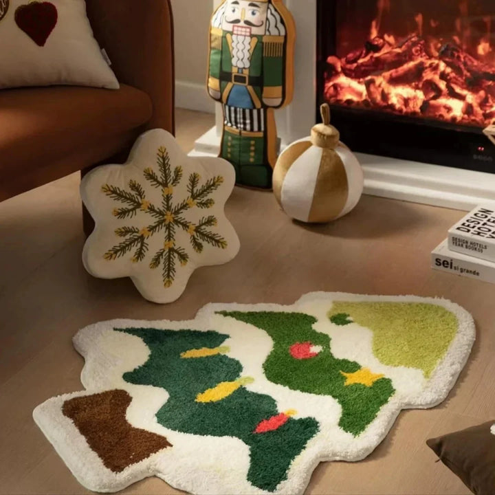 Tapis de Noël NordyPine | Antidérapant & Doux | Parfait pour la Salle de Bain, le Couloir & la Chambre | Décoration festive pour la Nouvelle Année