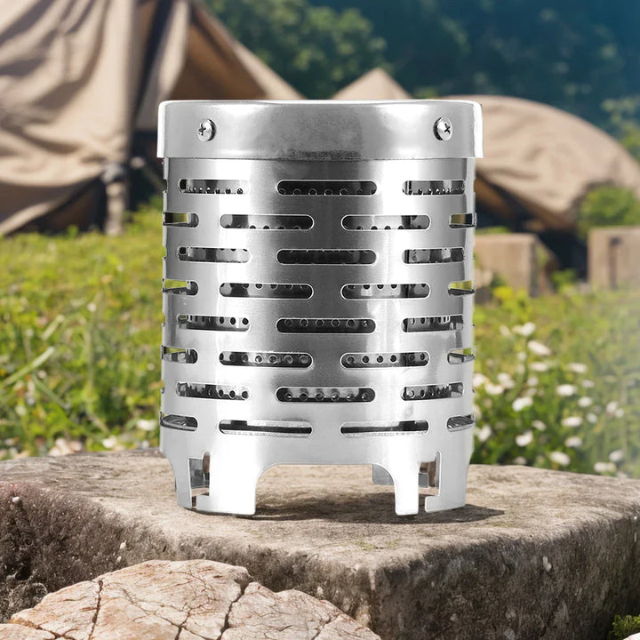 CampHeat Pro | Accessoire de chauffage en acier inoxydable pour réchaud à gaz | Portable et robuste | Pour l'extérieur et le camping