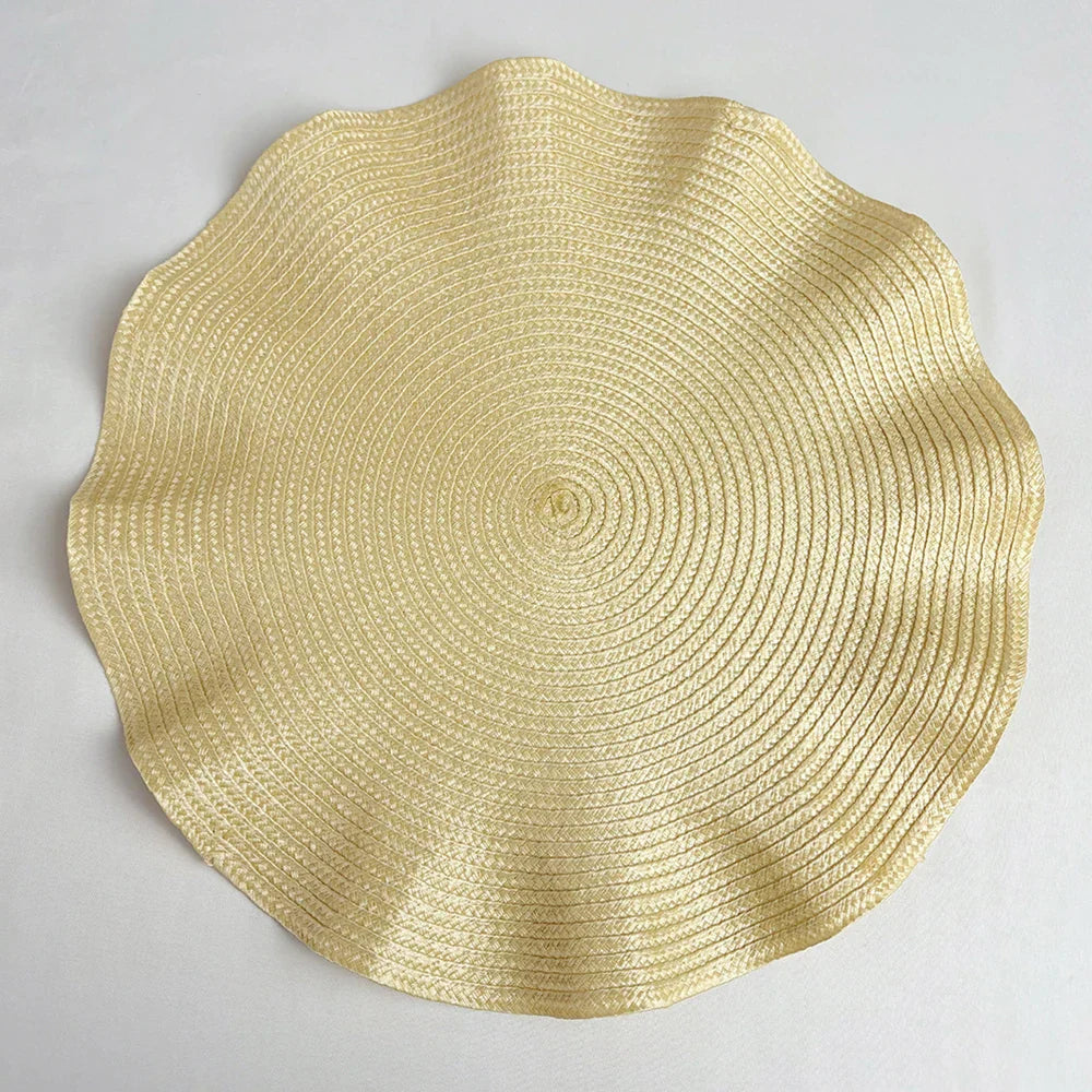 TAVOLIA Sets de 6 sous-assiettes | Rond Ø 36 cm | Design tressé | Lavable & Résistant à la chaleur | Bord froncé