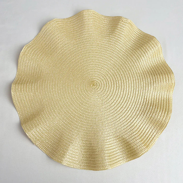 TAVOLIA Sets de 6 sous-assiettes | Rond Ø 36 cm | Design tressé | Lavable & Résistant à la chaleur | Bord froncé