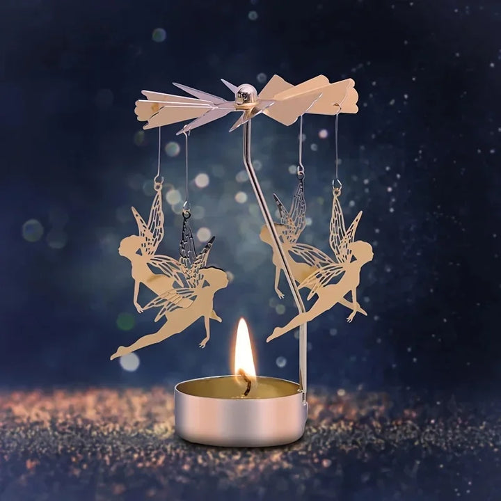 Bougeoir Rotatif | Métal 13×8 cm | Décoration de Noël & de Table | Idée Cadeau
