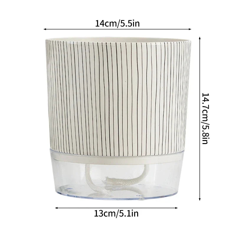FLORANO Pot de Fleurs | Plastique avec Réserve d'Eau | Amovible | Design Ice-Crack & Zebra