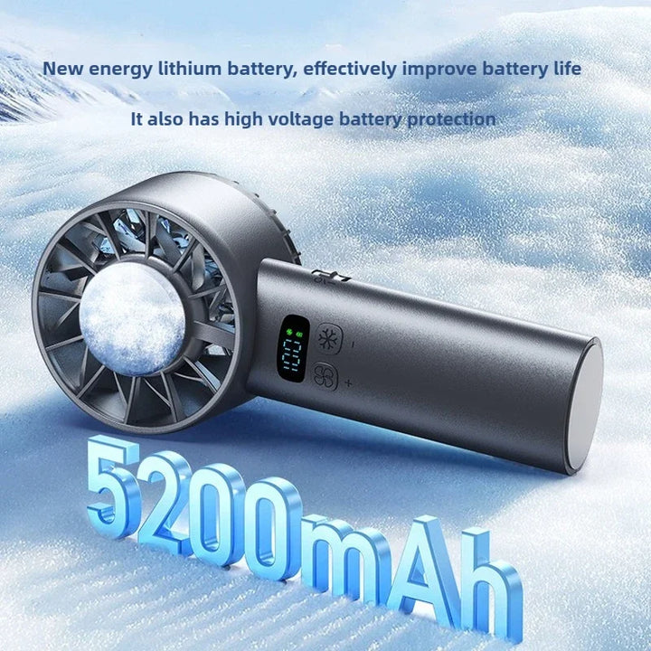 Ventilateur Mini-Frostonic avec refroidissement par glace & affichage LED | Rechargeable USB & Portable | Pour l'extérieur, les voyages & les chaudes journées d'été