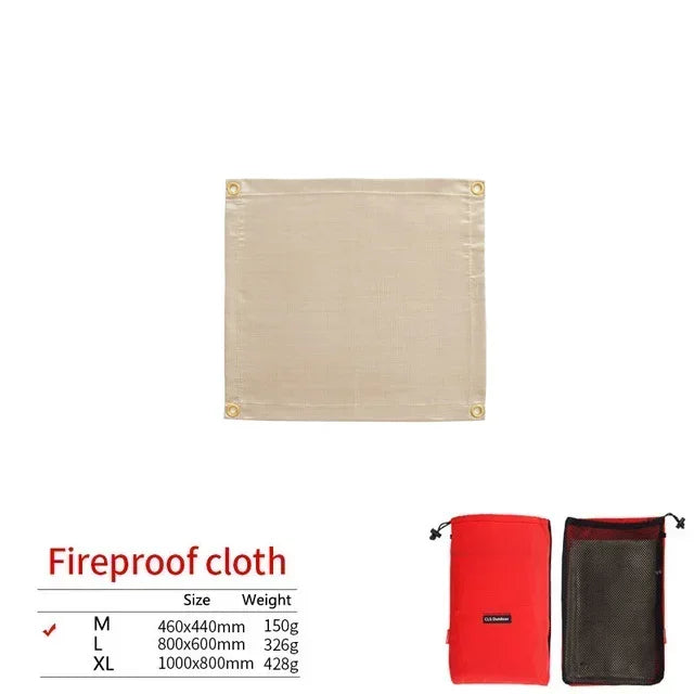 CampVita Tapis de Protection Contre le Feu pour Camping | Résistant à la Chaleur & Ignifuge | Idéal pour Barbecue & Feu de Camp | Fibre de Verre Beige