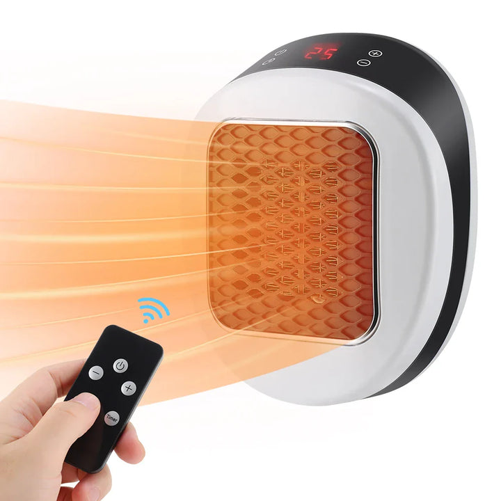 Chauffage Électrique Mini Heatigo 600W | Design Prise Murale | PTC-Céramique, Thermostat & Télécommande | Silencieux & Sûr