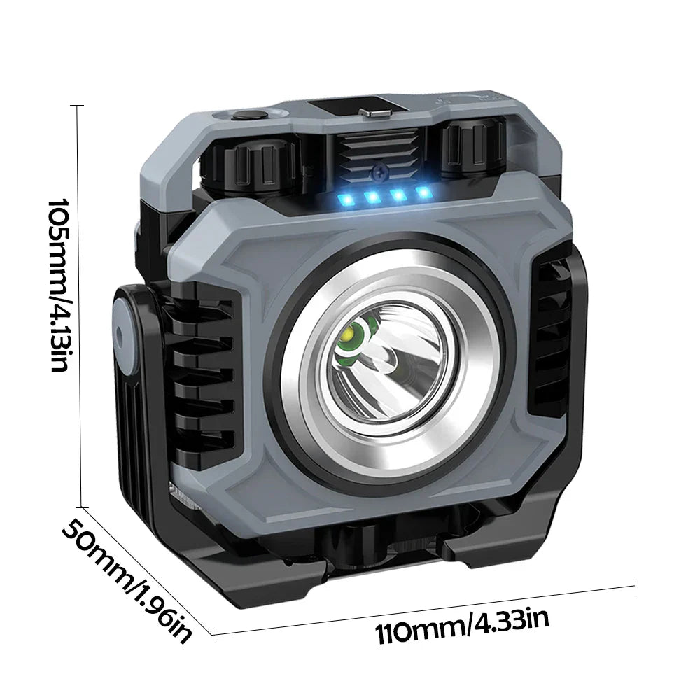 Lampe de travail MagnoBeam Pro | Rechargeable & dimmable | 1500 lm COB + Spot TG3 | Magnétique & étanche IP66