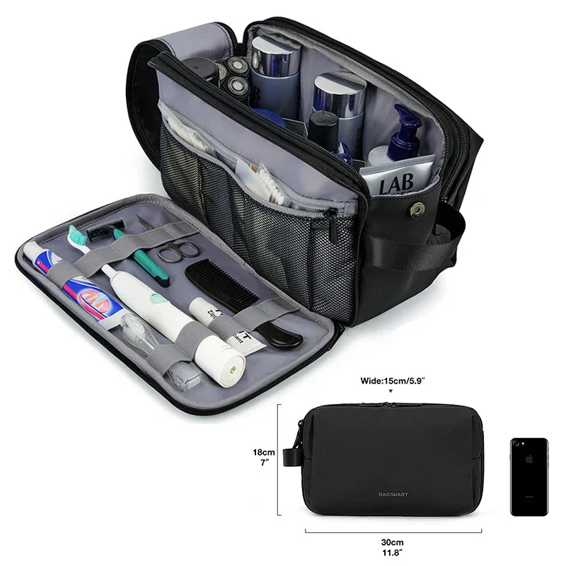 Kosmetixo Trousse de Toilette Imperméable pour Femmes & Hommes | Trousse de Toilette Légère en S/M/L | Accessoires de Voyage pour Produits de Soins & Maquillage | Organiseur de Voyage Unisexe