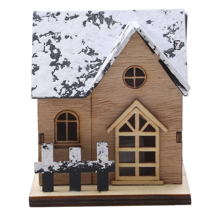 Maison en bois LED WinterLicht | Mini village de Noël | Décoration en bois lumineuse | 8×7×9,5 cm
