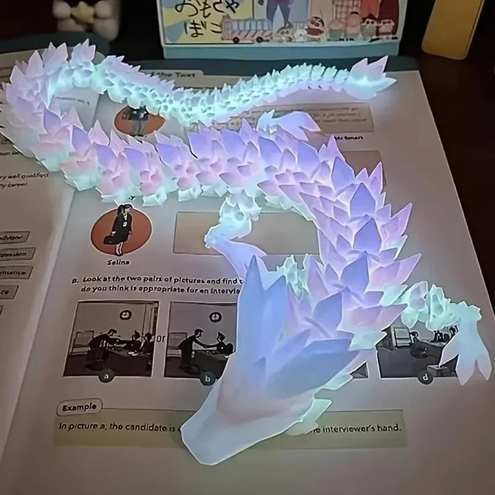 DracoLume Sculpture de dragon LED imprimée en 3D | 22 cm | Décoration lumineuse pour aquarium, chambre et bureau