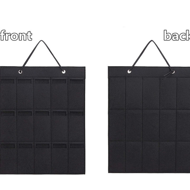 Organisateur GlasSpace | Support à lunettes mural | Sac de rangement pliable pour lunettes de soleil | Gain de place & résistant à la poussière | 42 × 38 cm