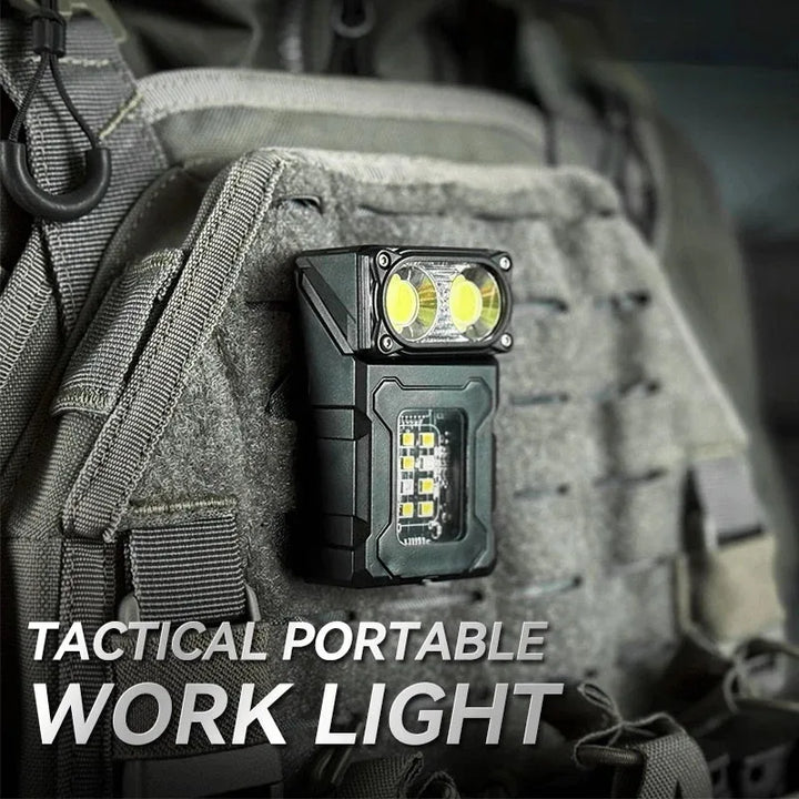 Luminoxar Lampe de Travail Mini-LED Tactique | Rechargeable USB-C | 7 Modes de Lumière & Base Magnétique | 8,1 × 4,5 × 2,6 cm | Étanche IPX4