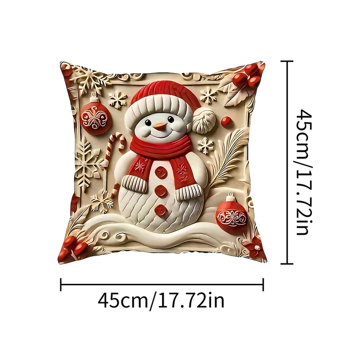 Housse de coussin de Noël Lunavia | Impression 2D | Design Père Noël | 45×45 cm | Décoration de Noël festive & idée cadeau