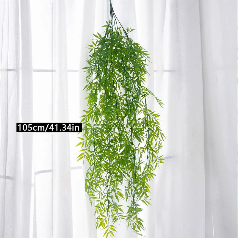 Plante suspendue artificielle | Feuilles de bambou et de saule tropicales | 80–105 cm | Décoration murale et de jardin