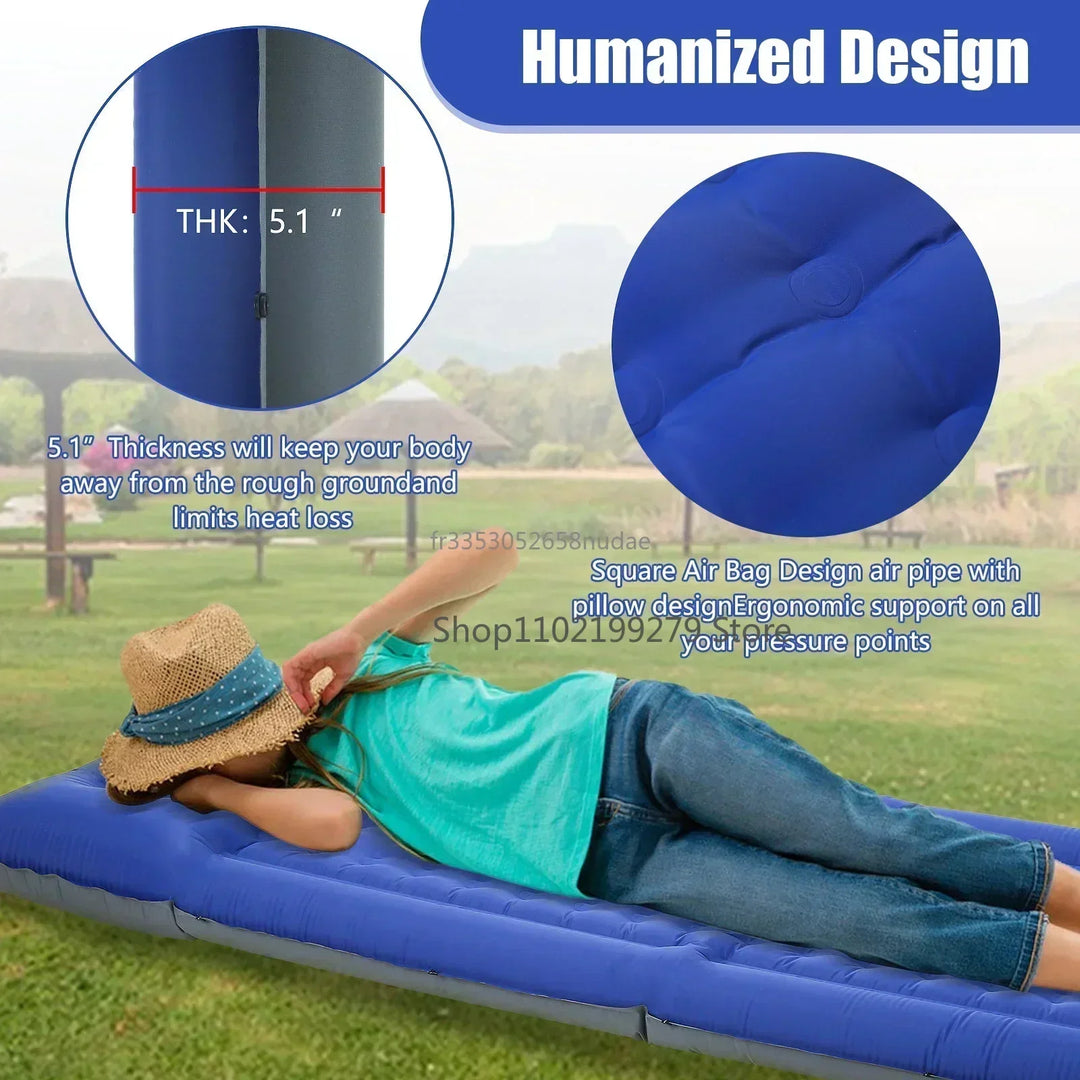 TrekBreeze Matelas de Camping Autogonflant | 12 cm d'Épaisseur | Avec Pompe à Pied & Connectable | Ultra Léger & Imperméable